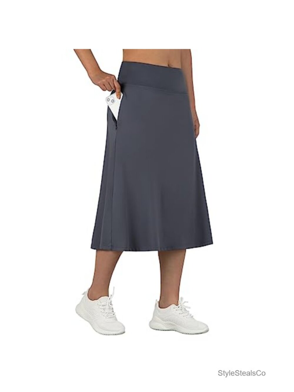 Women's 28" Midi Skort with Pockets High Waist UPF50+ Quick Dry Athletic Skirt